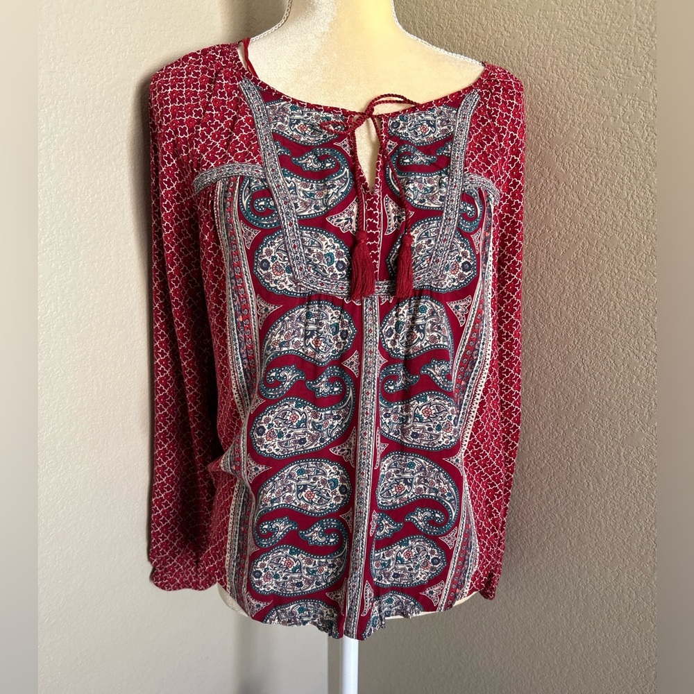 Lucky brand boho blouse size M